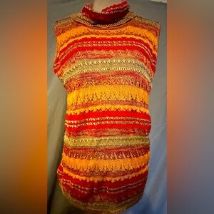 Jones New York XL lined knitted top in browns and orange. Can use as vest